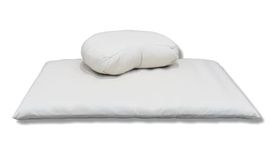 NutriBuck® ZAFU & Zabuton Meditation Yoga Mat Cushion Combo Filled with Buckwheat Hulls, Experience Holistic Comfort, and Mindfulness in Every Meditation Session. (Crescent Zafu and Zabuton (Cream))