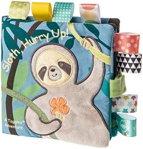 Taggies Touch & Feel Soft Cloth Book with Crinkle Paper & Squeaker, Molasses Sloth