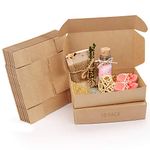 Kurtzy 10 Pack Brown Kraft Gift Boxes - Box Measures 19 x 11 x 4.5cm (7.48 x 4.33 x 1.77 inches) - Easy Assemble Rectangle Presentation Favour Present Box - Parties, Birthdays, Weddings, Holidays