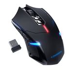 T-DAGGER Wireless Gaming Mouse- USB Cordless PC Computer Mice with LED Red Backlit, Ergonomic Silent Gamer Laptop Mouse with 7 Silent Click Buttons, 5 Adjustable DPI Plug & Play for PC, Windows, Mac