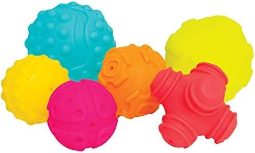 Playgro Textured Sensory Balls Baby Toy, Multicoloured, 6 Count