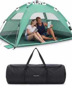 qeedo Quick Palm Strandmuschel für 2 Personen mit UV-Schutz 80+ und kleinem Packmaß - leichtes, schnell aufzubauendes Strandzelt - Sonnenschutz & Windschutz am Strand für Babys & Kinder