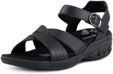 Therafit Sasha Women's Leather Wedge Sandal Black / 8