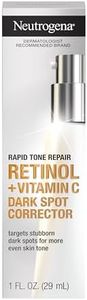 Neutrogena Rapid Tone Repair Retinol + Vitamin C Dark Spot Corrector Face Serum, Daily Anti-Wrinkle Dark Spot Corrector to Brighten & Even Tone, Mineral-Oil & Dye-Free, White, 1 oz