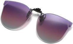YAMEIZE Polarized Clip-on Sunglasses - Rimless Flip Up Glasses UV Protection Cat Eye Sunglasses for Women Men Driving Fishing