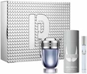 Paco Rabanne Invictus 3-Piece Set for Men (3.4 Oz Eau De Toilette Spray + 5.1 Oz Deodorant Spray + 0.34 Oz Eau De Toilette Travel Spray)