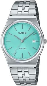 Casio MTPB145D-2A1 Analog Silver Band Unisex Watch, Blue Dial, 40 × 35 × 7.4 mm