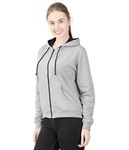 CHECKERSBAY Fleece, Regular Hooded Solid Women Sweatshirt (Lsw-Aa) (Grey Melange, Xx-Large)