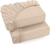 Utopia Bedding Fitted Sheet Single (2 Pack), Beige - Deep Pocket 14 inch (35 cm) - Easy Care - Soft Brushed Microfibre Fabric - Shrinkage and Fade Resistant - Bottom Sheet