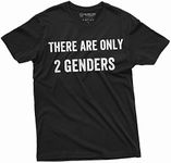 Men's There are only 2 genders T-shirt Conservative Tee shirt Papa dad grandpa gift tee shirt, Black, Large