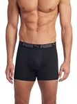 PUMA Men's 3 Pack Athletic Fit Boxer Briefs, Castlerock, S