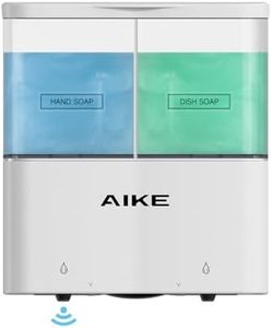 AIKE Double Automatic Soap and Shower Dispenser Wall Mount 2 Chambers Dispenser IPX7 Waterproof 2 x 17 fl oz. White
