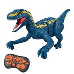 TEMI Remote Control Dinosaur Toy for Boys 3+, Rc Jurassic Velociraptor with Electric Skills, Sounds and Lights, Rechargeable Electric Dino Robot Kids Gift