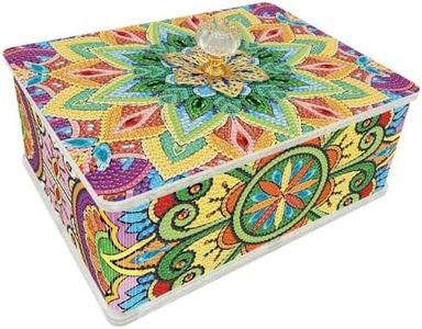 LUSandy DIY 5D Colorful Mandala Diamond Painting Storage Box Kits Special Shaped Diamond Art PVC Box Storage Holder Case Decorative Cover Arts Craft for Gifts Desktop Decor