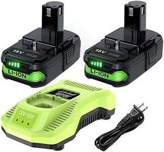 2Pack 18V 3.5Ah Replacement for Ryobi 18V Battery and Charger Kit (p107)