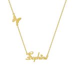 Customized / Personalized Single Name Unisex Necklace / Pendant / Mangalsutra With Ur Name Or Love One Name With 24k Gold Plating and Laser Engraved Finish For Unisex Adult