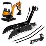 VORGENS Hydraulic Thumb Clip Fit for Mini Excavators Digger #Replace for Typhon Multifunctional Excavator Bucket Auxiliary Clamp Load-bearing up to 0.8-2.5 ton w/Hydraulic Hoses*2 & Screws