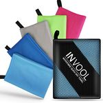 Invool Microfiber Towel, 5 colours (Blue) with carry bag - Quick Dry Towel for Travel, Camping, Fitness, Beach, Vacation, Fast Drying and Absorbent