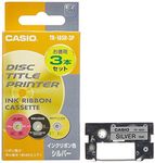 Casio TR-18SR-3P Disc Title Printer, Ink Ribbon, Silver, Pack of 3