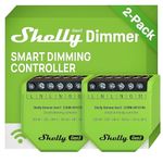 Shelly Dimmer Gen3 - Wi-Fi 1-Channel Smart Trailing Edge Dimmer, 110–240 VAC, LED 150W, Halogen 200W, No Neutral Wire Required, Power Monitoring, Alexa, Google Home, Home Assistant (2 Pack)