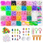 BIZEE 2700+ Loom Bands,Loom Band Kit for Boys and Girls 32 Dazzling Colors, Loom Bands Starter Kit for Refill Making Craft Kits, DIY Bracelet Making Kit with Accessories and Storage Box