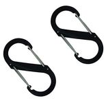 Xon Small Metal Carabiner Clips Dual Spring Wire Gate Snap Hooks Keychain Buckle Tool-(2 Pcs)