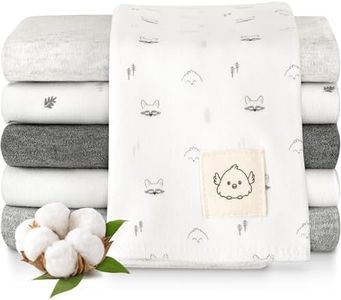 6-Pack Baby Burp Cloths - Large Cotton Burping Cloths for Babies, Organic Burp Cloths for Baby Boys, Girls, Baby Burp Cloth, Newborn Washcloth, Unisex Spit Up Rags, Newborn Essentials (Neutrals)