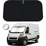 Bestview Windshield Sun Shade Compatible with 2014-2024 Dodge Ram ProMaster Full Size Cargo Van, Front Window Sunshade Sun Visor Protective Film Blocks UV Heat, Foldable 2-Layer 210T Material