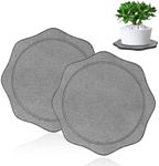 Stone Plant Saucers for Indoors Outdoors, 2 Packs 8" Round Instant Dry Plant Saucer Plant Trays for Pots, Diatomaceous Earth Plant Pot Saucers Reusable Durable Dry Stone Plant Drip Trays