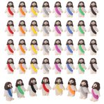 40pcs Jesus Toys Easter, 1.18x0.59x1.38in Miniature Mini Jesus Figurines for Hiding Small Little Jesus Figures for Kids Religious Party Sunday School Craft Baptism Gifts Easter Egg Stuffers