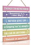 HLNIUC Rainbow Wall Art for Girls Bedroom,Rainbow Wood Sign,Rainbow Wall Hanging Sign for Teen Girls,Inspirational Phrase Wall Art Sign,Motivational Quotes Wall Decor for Nursery Kids Room Babyroom