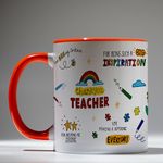 DAYS Thank You Teacher Mug Best Teacher Gift Teacher Mug Best Gift for Teacher On Birthday Teacher Gift Teacher Mug Helping Me to Grow Teachers Gift for Teacher Coach Mentor Guide (Red)