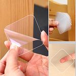 10PCS MILEQEE Double Sided Wall Tape Heavy Duty, Nano Double Sided Sticky Pads, Strong Adhesive Squares, Double Sided Transparent Mounting Tape, Washable Reusable Clear Adhesive Gel Pads Tapes