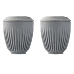 Irida Naturals Rice Husk Classic Travel Mug Set of 2- Eco Friendly Portable Hot & Cold Coffee Mug for Tea, Shakes and Cold Drinks, Microwave & Dishwasher Safe Coffee Mug for Travel, 250 ML (Sky Blue)