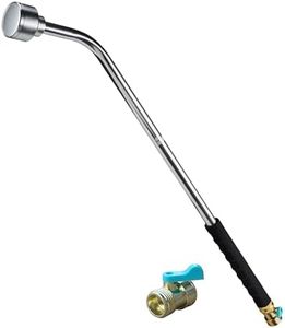 30 Inch Soft Rain Watering Wand 600003, Gentle Shower Spray, Heavy Duty Lightweight Metal Build, Comfort Grip, Flow Control Shut Off Valve, for Plants, Yards, Cars & Pets, by New England Garden Tools