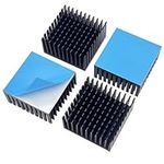 Awxlumv 4pcs 40mm Heatsink Kit 40x40x20mm with Thermal Conductive Adhesive Tape, Heat Sink Aluminum Module Cooling Fin Radiator Cooler for Fan PCB Board Chip CPU Power Transistor FET IC Amplifier