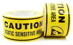 SVR ESD Safe Caution Warning Floor Marking Tape - Industrial Grade 2 Inch x 65 Meter Roll - Electrostatic Control, High Visibility Adhesive (Pack of 1_Yellow Black)