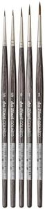da Vinci, COLINEO short handle, miniature set, synthetic fibres, artist brushes, miniature painting, liquid acrylic paints, made in Germany, set, 5 sizes -5/-3/0/1/2