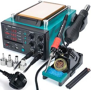 YIHUA 853AAA-I Soldering Iron Hot Air Rework Station with Suction LCD Screen Separator 3-in-1 with 5V USB Port(UK Plug)