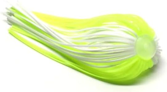 Harmony Fishing – Quick Change Modular Umbrella Skirts for Fishing Jigs, Spinnerbaits, Buzzbaits, Lures, Baits (10 Pack) (White/Chartreuse)