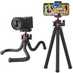 ULANZI MT-33 Phone Tripod, Mini Flexible Tripod with Cold Shoe & Universal Clip, 1/4'' Screw for Magic Arm, Multifunctional Octopus Camera Tripod for Mobile Phone/Action camera, Lightweight for Travel