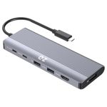QZ USB 4.0 Hub, Dual Display, HDMI 8K/60Hz, 4K/120Hz, DisplayPort 8K/30Hz, Type C Video, 40 Gbps, USB Hub 4.0 Dock Laptop Docking Station for USB 4.0 PC, Laptop, Phones [Aluminum]