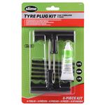 Slime 20500 Tyre Repair Reamer Plug Kit, Medium Heavy Duty Strings, T Handle Type and Plug Bond, 8 piece set