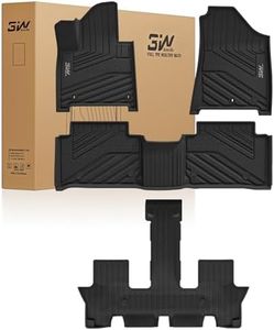 3W Floor Mats Fit for 2024 2025 Hyundai Santa Fe (Not for Hybrid) Only 6 Seats, TPE All Weather Floor Liner Heavy Duty Car Accessories, Anti-Slip 1st & 2nd Rows Floor Liners, Black