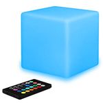 BALMOST 10cm/4-in LED Cube Night Light, Cordless LED Light Cube for Kid, RGB Color Changing Tesseract Cosmic Cube Mood Lamp w/Remote, Rechargeable Square Bedside Lamp Nursery Light for Bedroom Party