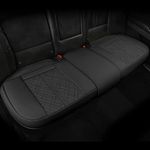 Car Rear Seat Cushions Luxury PU Leather Car Back Seat Covers Anti-Slip Universal Protector for Car Seat Bottoms Works with 90% Vehicles Sedan SUV Truck Mini Van (Black Rear)