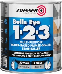 Zinsser Bulls Eye 1-2-3 Primer Sealer & Stain Blocker, White, 500ml