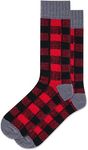 Hot Sox Men's Plaid Boot Crew Sock 