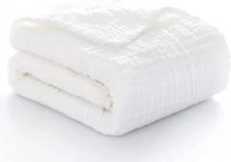 Kassy Pop Baby Muslin Cotton Bath Towel Cum Baby Swaddler l Extra Soft Towels for New Born Baby 0 to 3 Years l Organic Cotton wash towel-105 X 105 cm - White