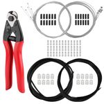 91pcs Stainless Steel Bike Cable Cutter, Bike Brake and Shifter Cable Housing Universal Bicycle Cable Kit Brake Cable Shift Derailleur Cable with End Caps O-Rings for Mountain Road Bike Repair